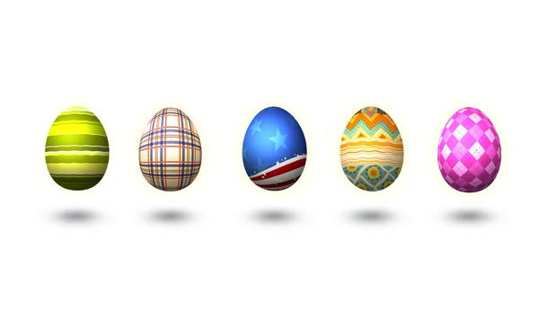 Velikonoční vajíčka izolovaná na bílém — Stock fotografie