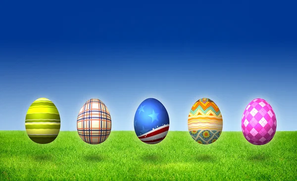 Huevos de Pascua con rayas de colores —  Fotos de Stock