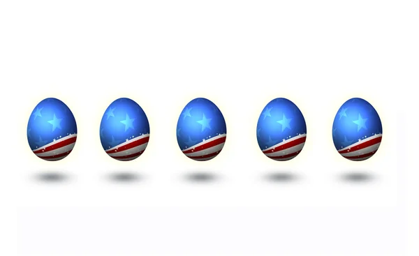 Huevos de Pascua aislados en blanco Imagen De Stock