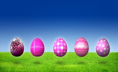 Easter Eggs with colorful Striped clipart