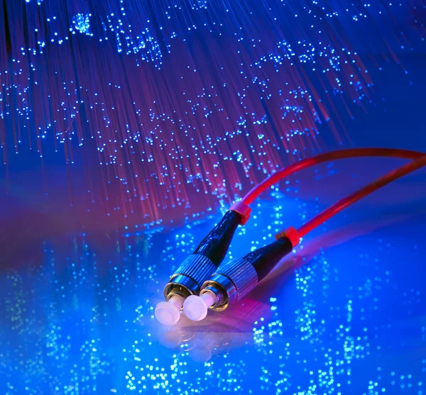 Сетевой кабель с оптоволокном — стоковое фото