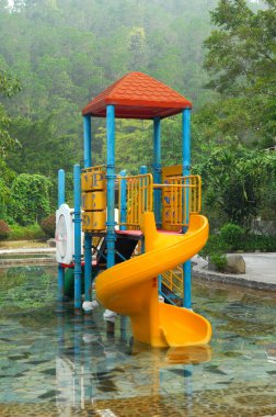 Water playground at the park clipart