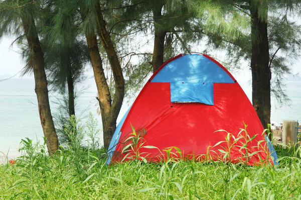 Tent on seaside
