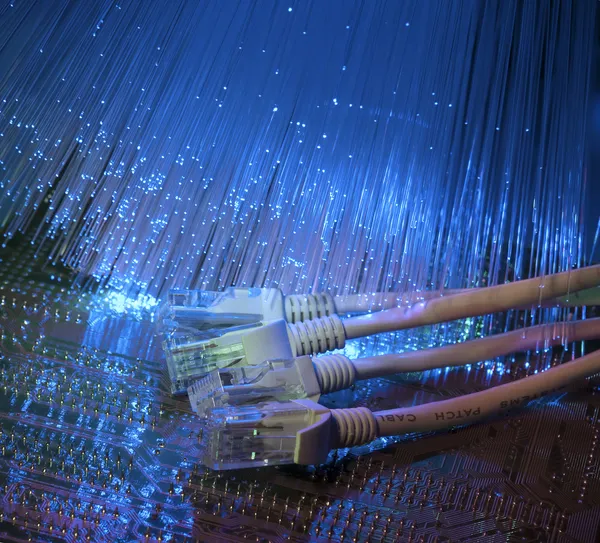 Cable de red con fibra óptica —  Fotos de Stock