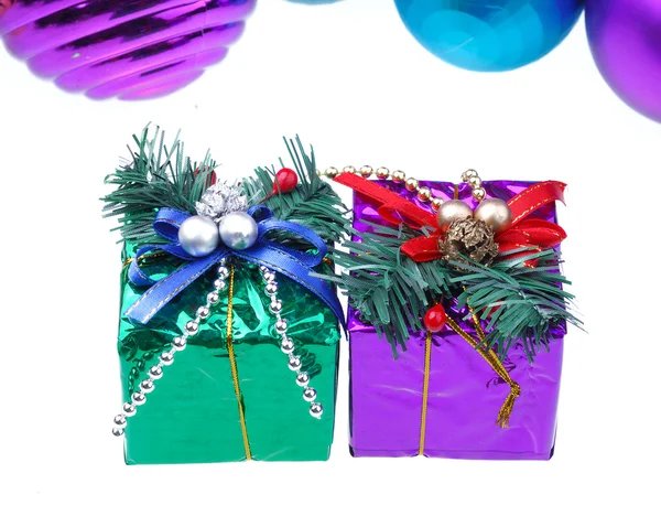 Christmas decoration present box — Stock Photo, Image