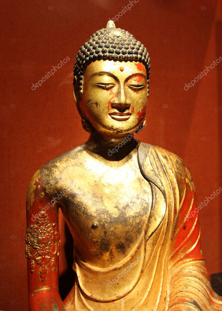 Portrait of a antique buddha statue — Stock Photo © fsfx2003 2313018