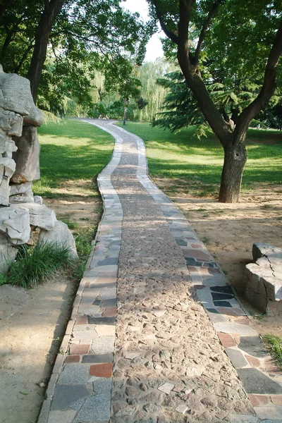 stock image Stone walkway winding in garden