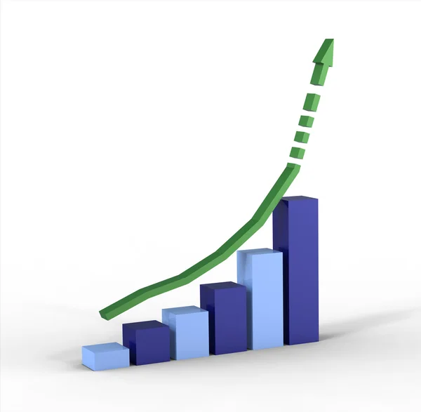 Pokazano wykres wzrost — Zdjęcie stockowe