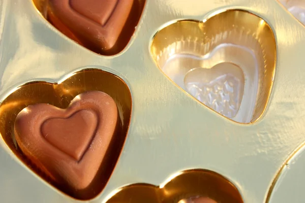 Hearts of chocolate — Stock Photo, Image