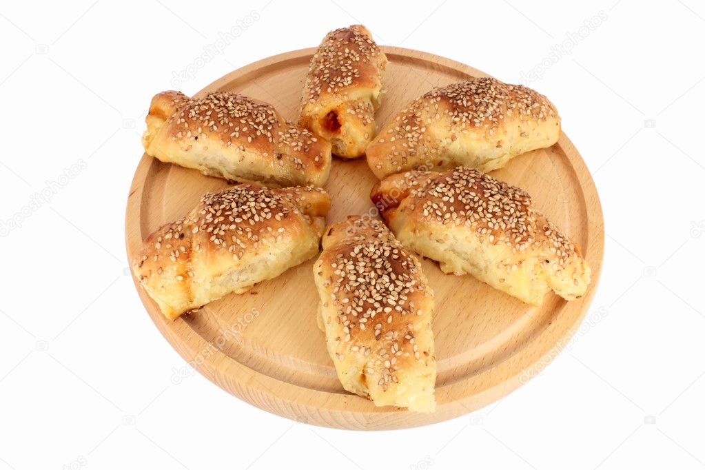 Fresh baked pastry with sesame seeds