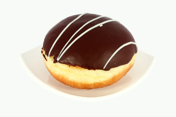 Donut con acristalamiento de chocolate —  Fotos de Stock