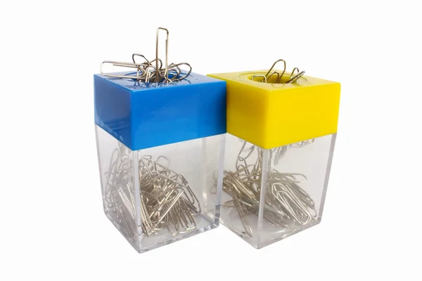 Twee paperclip containers — Stockfoto