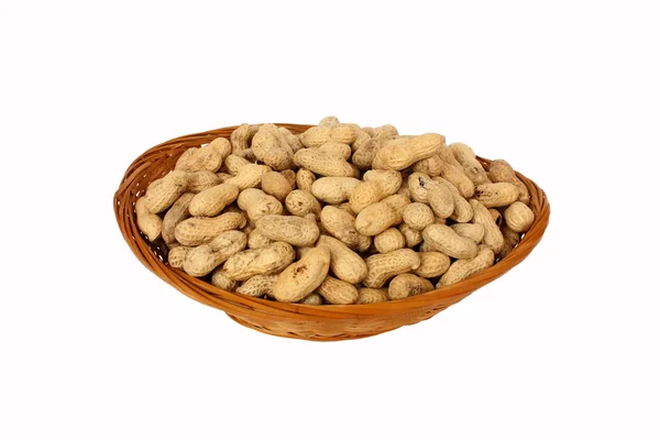 Peanuts in the basket — Stock Photo, Image