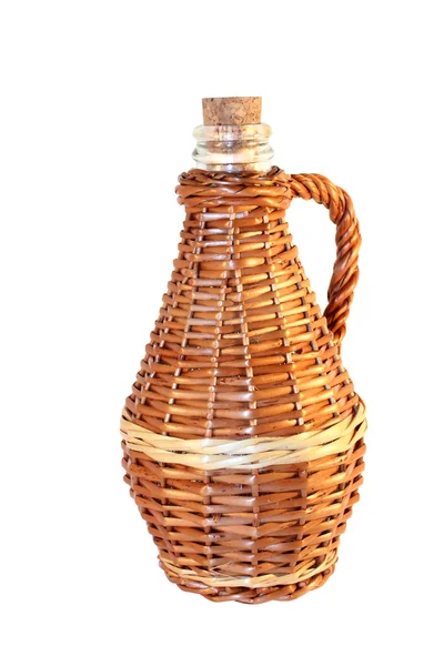 Wattled wicker bottle — Stock Photo, Image