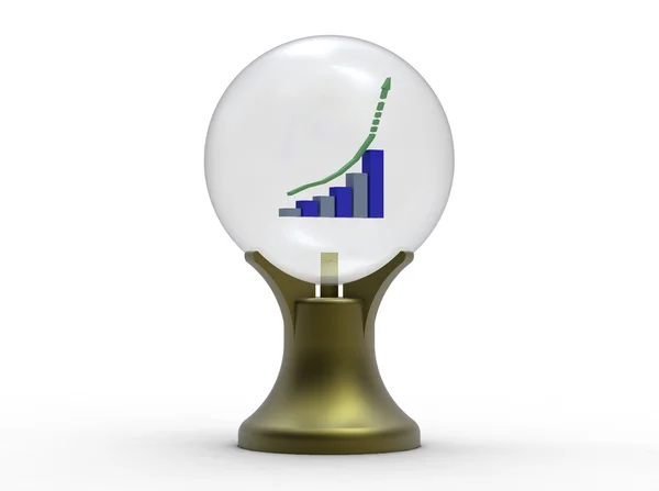 Pronóstico de negocios con bola de cristal —  Fotos de Stock