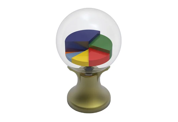 Previsão de negócios com bola de cristal — Fotografia de Stock