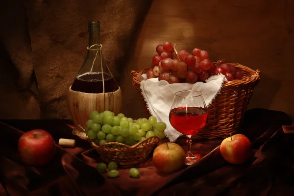 Víno a hroznovou — Stock fotografie