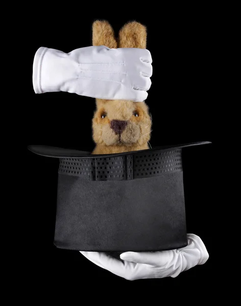 Coniglio magico in cappello di seta Foto Stock
