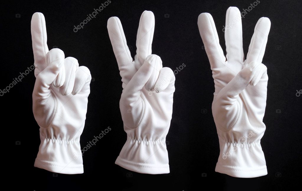 Hands in white glove