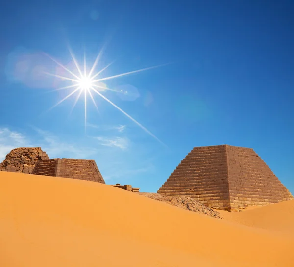 Piramide in Soedan — Stockfoto