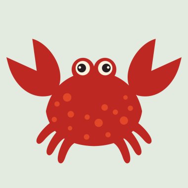 Vector red crab clipart