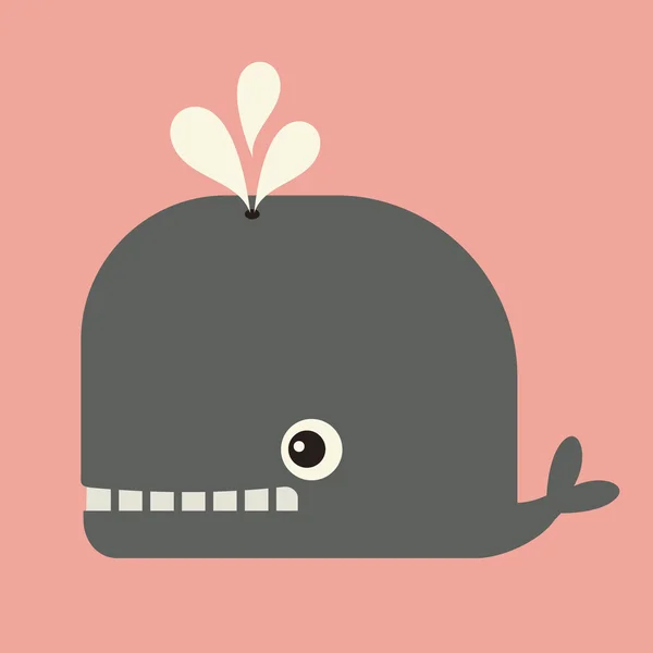 Vektorové roztomilý velryba — Stockový vektor