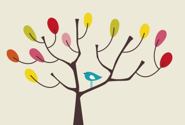 Bird and tree clipart