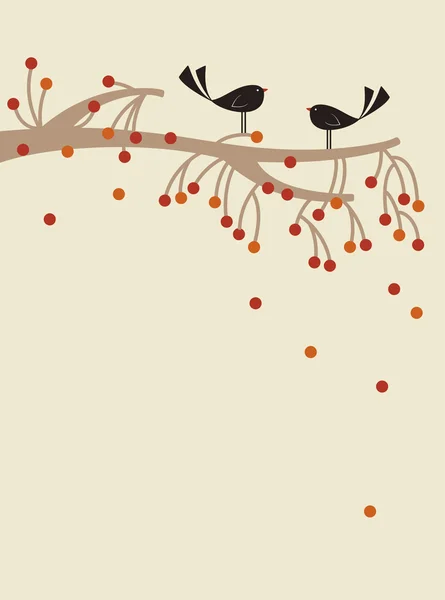鳥と木 — ストックベクタ