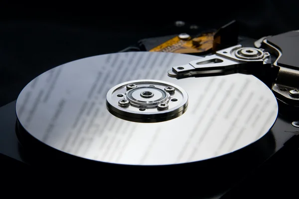 stock image Hard disk drive on black background