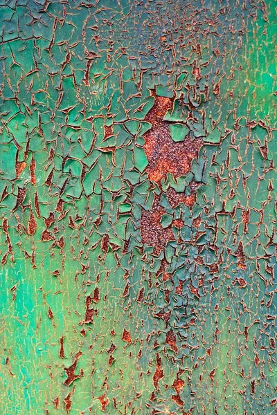 Vecchia vernice decaduta su metallo ruggine — Foto Stock