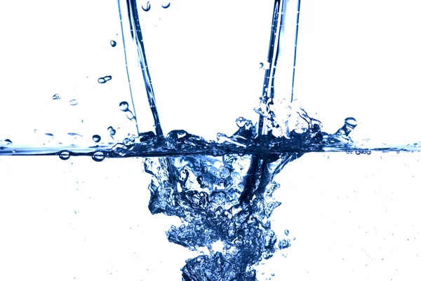 Faíscas de água sobre fundo branco — Fotografia de Stock