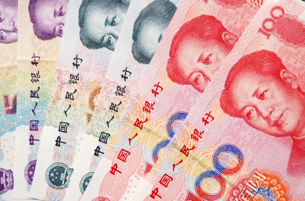 Los billetes de papel moneda china de 100 yuanes . —  Fotos de Stock