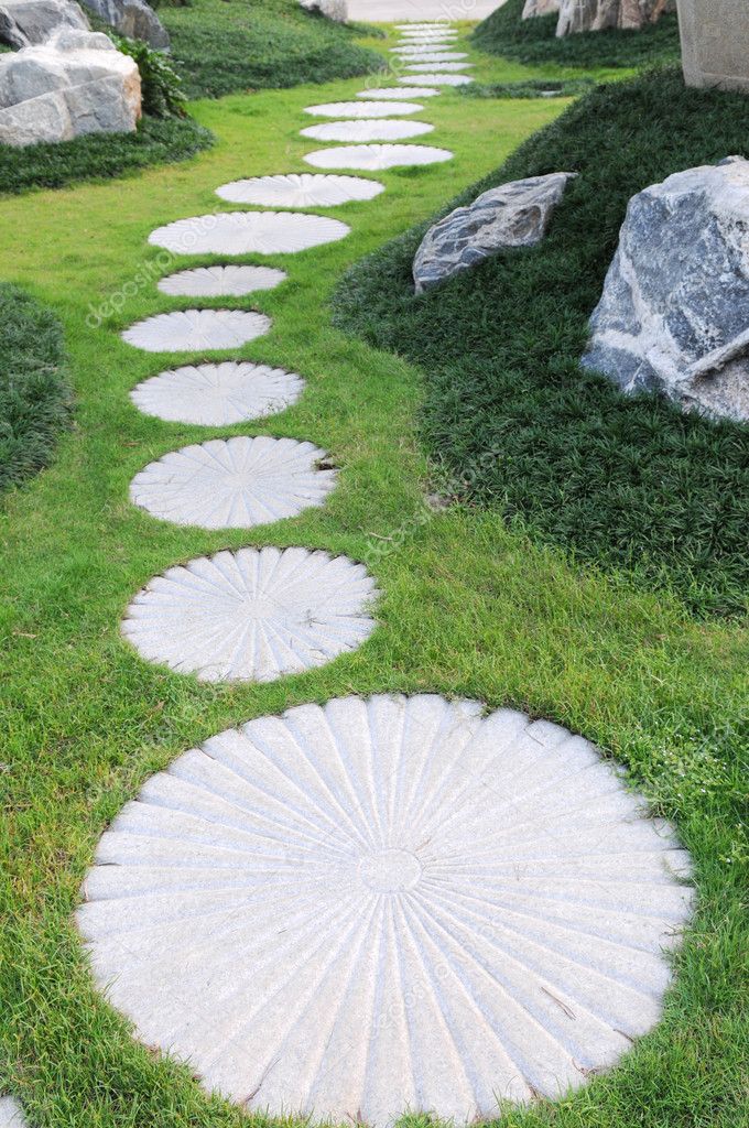 The Curving Stepping Stone Footpath In, Landscape Stepping Stones Images