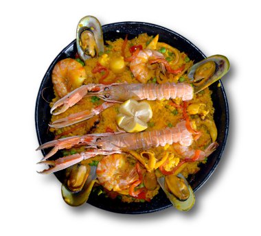 Paella with seafood clipart