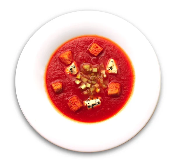 Pomidor zimne zupy gazpacho — Zdjęcie stockowe
