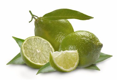 Green lime with a half clipart