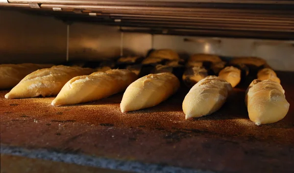 Bread long loafs are baked