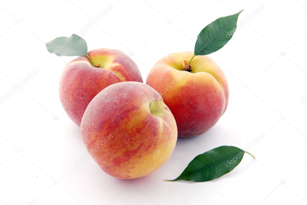 Peaches and leaves