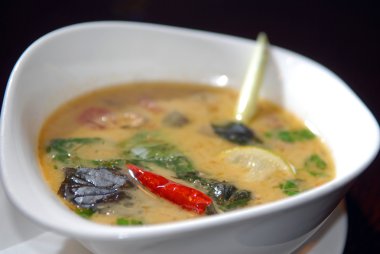 Sharp Thai soup Tom Ka Kai clipart