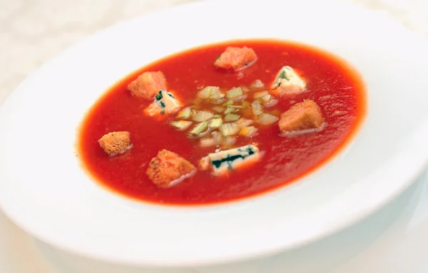 Studená rajčatová polévka Gaspacho — Stock fotografie