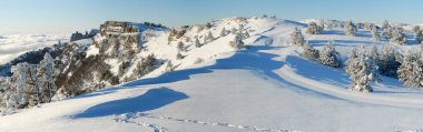 Plateau panorama Ah-petri in the winter clipart