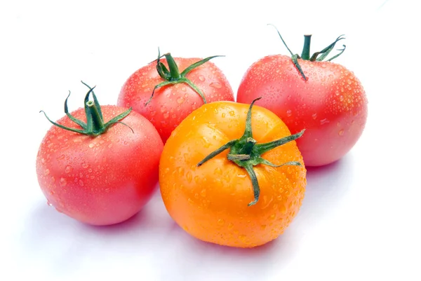 Tomatoes with drops — Stock Photo, Image