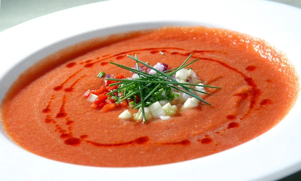 Spansk tomat soppa gaspacho — Stockfoto