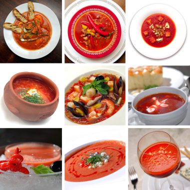 Tomato red soup clipart