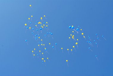 Blue and yellow balloons clipart