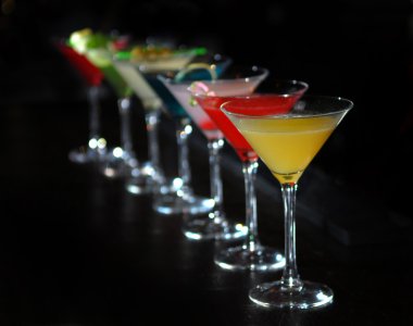 Cocktails in martini glasses clipart