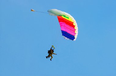 The parachutist the instructor clipart