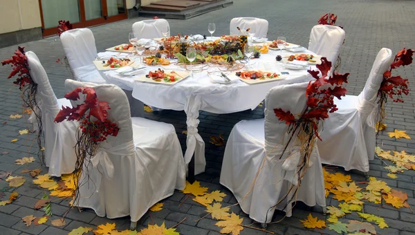 The Italian snack on an autumn table — Stock Photo, Image