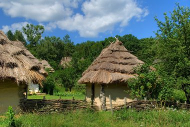 The house with a straw roof clipart