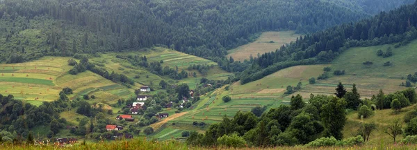 stock image Panorama Carpathians villages